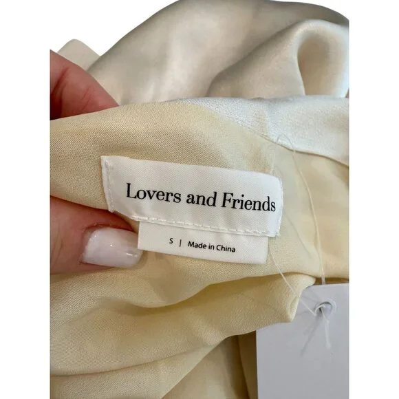 Lovers and Friends Boa Mini Dress Ivory with Pearl Straps NWT - Size S
